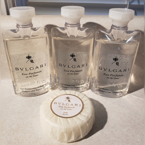 Bulgari Bath & Body Bvlgari Eau Parfumee Au The Blanc Shampoo Shower Gel And Soap Bundle New